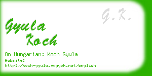 gyula koch business card